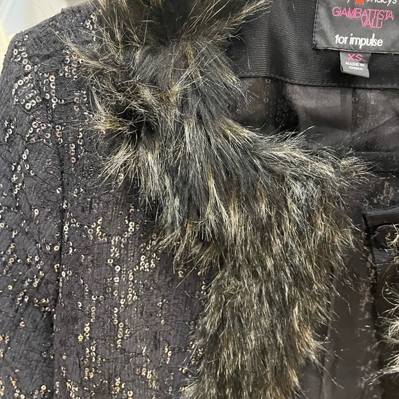 Giambattista Valli Impulse Faux Fur And Sequin Jacket Black X-Small - Picture 3 of 6